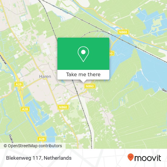 Blekenweg 117, 9753 JR Haren kaart