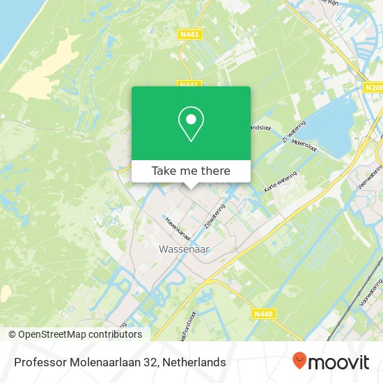 Professor Molenaarlaan 32, 2241 RC Wassenaar kaart