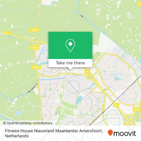 Fitness-House Nieuwland Maanlander Amersfoort, Maanlander 9A kaart