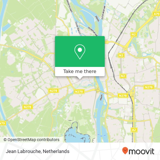 Jean Labrouche, Tongersestraat 9 6211 LL Maastricht kaart