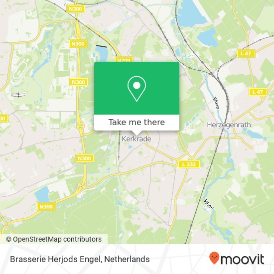 Brasserie Herjods Engel, Niersprinkstraat 1 6461 AN Kerkrade kaart