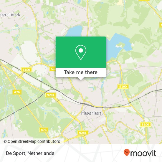 De Sport, Sittarderweg 114 6412 CL Heerlen kaart