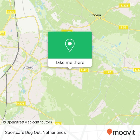 Sportcafé Dug Out, Romeinenstraat 22 6132 GN Sittard-Geleen kaart