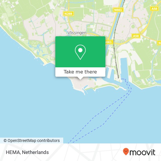 HEMA, Lange Zelke 16 4381 GA Vlissingen kaart