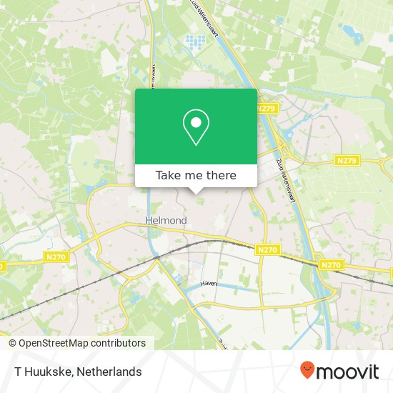 T Huukske, Pistoriusstraat 2 5701 NC Helmond kaart