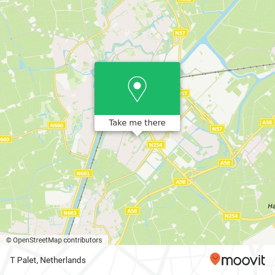 T Palet, Johan van Reigersbergstraat 4336 XA Middelburg kaart