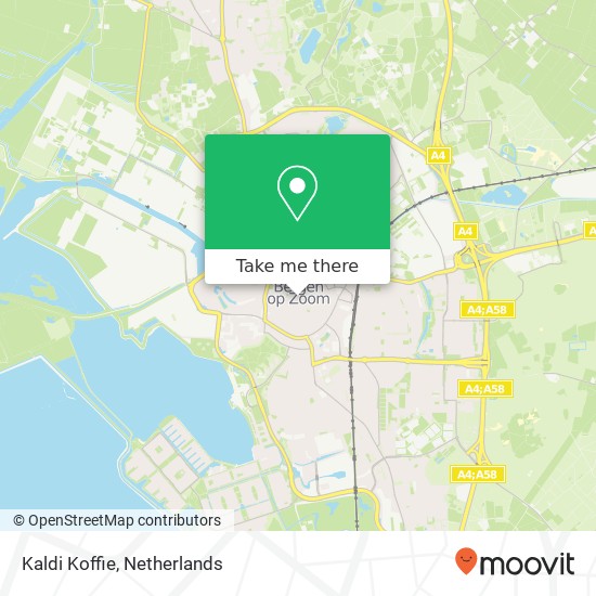 Kaldi Koffie, Kremerstraat 14 4611 TR Bergen op Zoom kaart