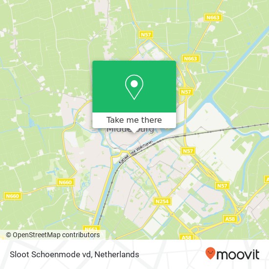 Sloot Schoenmode vd, Lange Delft 48 4331 AR Middelburg kaart