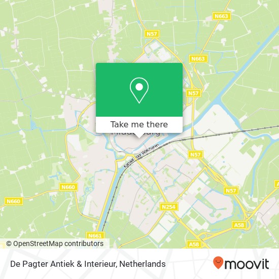 De Pagter Antiek & Interieur, Herenstraat 9 4331 JS Middelburg kaart