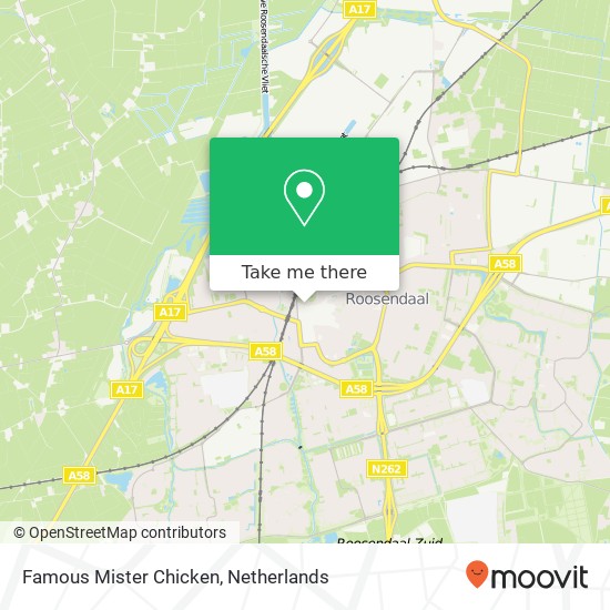 Famous Mister Chicken, Markt 64 4701 PJ Roosendaal kaart