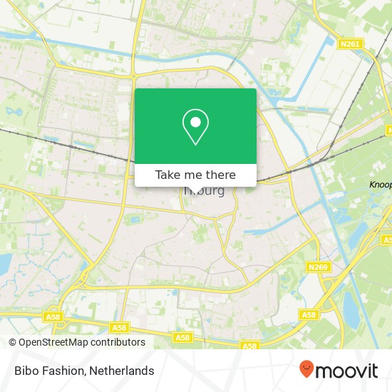 Bibo Fashion, Noordstraat 96 5038 EK Tilburg kaart