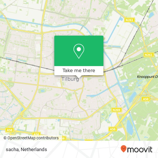 sacha, Pieter Vreedeplein 81 5038 BW Tilburg kaart