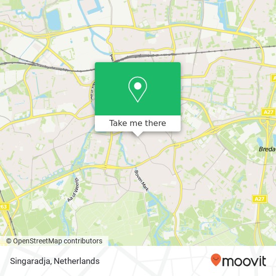 Singaradja, Ginnekenweg 24 4818 JE Breda kaart