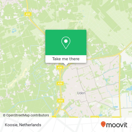 Koosie, Rondweg 2 5406 NK Uden kaart