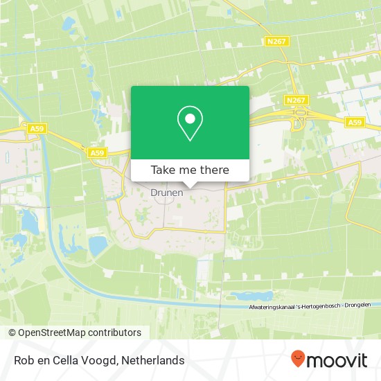 Rob en Cella Voogd, Grotestraat 181 5151 BK Heusden kaart