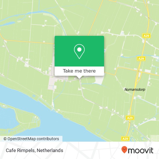 Cafe Rimpels, Schenkeldijk 2 3284 LN Zuid-Beijerland kaart