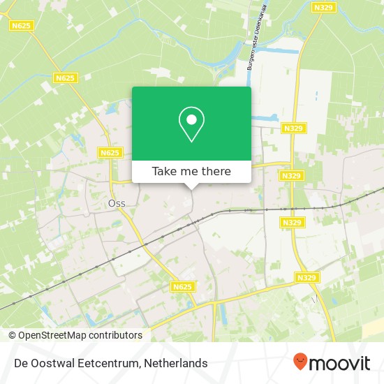 De Oostwal Eetcentrum, Oostwal 193 5341 KM Oss kaart