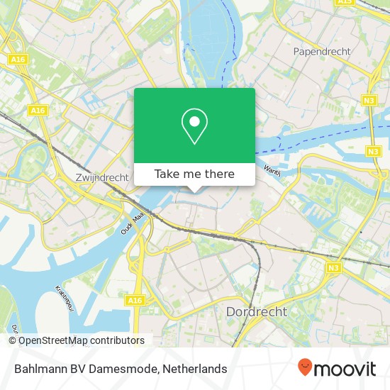 Bahlmann BV Damesmode, Voorstraat 352 3311 CW Dordrecht kaart
