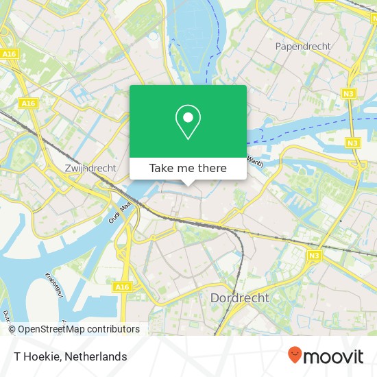 T Hoekie, Lange Breestraat 35 3311 VK Dordrecht kaart