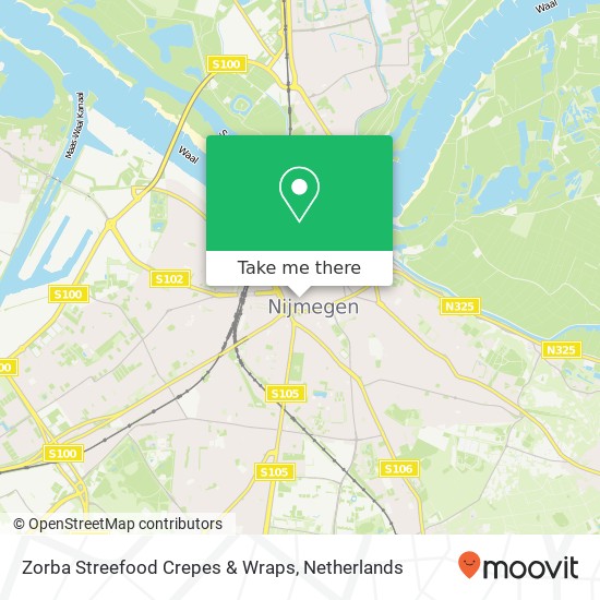 Zorba Streefood Crepes & Wraps, Van Welderenstraat 130 6511 MV Nijmegen kaart