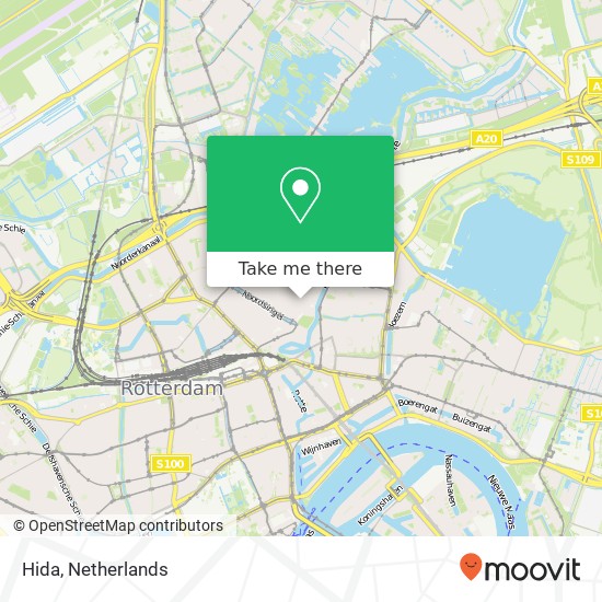 Hida, Noordmolenstraat 24 3035 RJ Rotterdam kaart