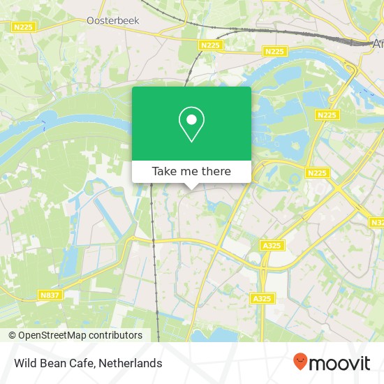 Wild Bean Cafe, Hollandweg 51 6843 JN Arnhem kaart