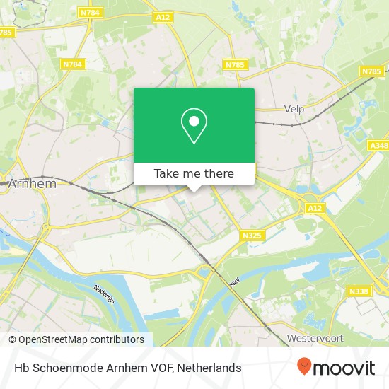 Hb Schoenmode Arnhem VOF, Hanzestraat 56 6826 MN Arnhem kaart