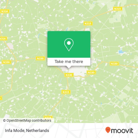 Infa Mode, Doetinchemseweg 16 7021 BT Bronckhorst kaart
