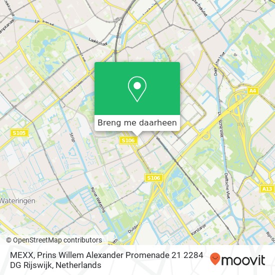 MEXX, Prins Willem Alexander Promenade 21 2284 DG Rijswijk kaart