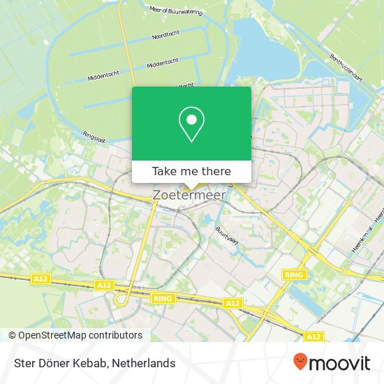 Ster Döner Kebab, Noordwaarts 6 2711 HL Zoetermeer kaart