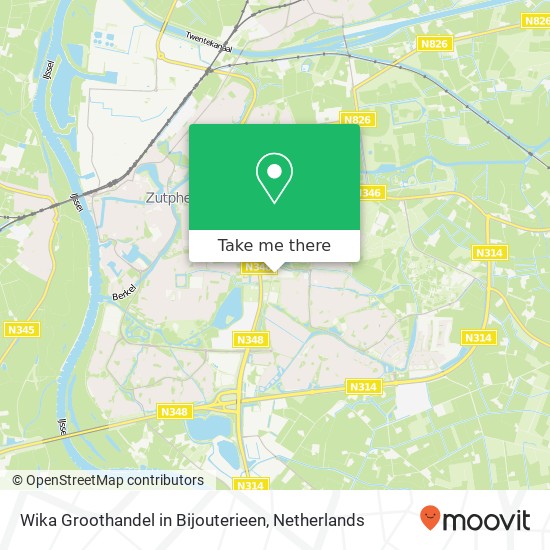 Wika Groothandel in Bijouterieen, Lage Weide 13 7231 NN Warnsveld kaart