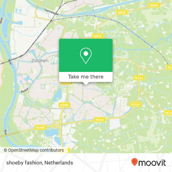 shoeby fashion, Dreiumme 45 7232 CN Zutphen kaart