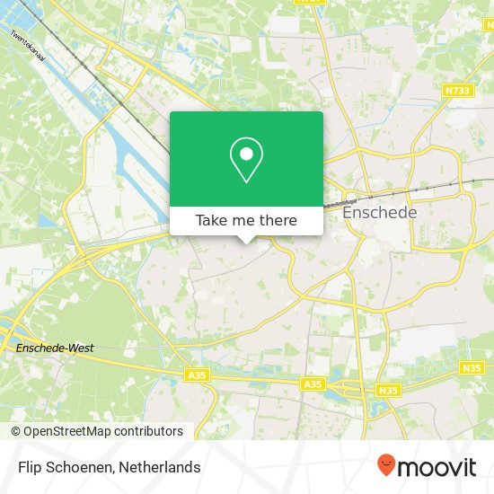 Flip Schoenen, Poolmansweg 66 7545 LS Enschede kaart