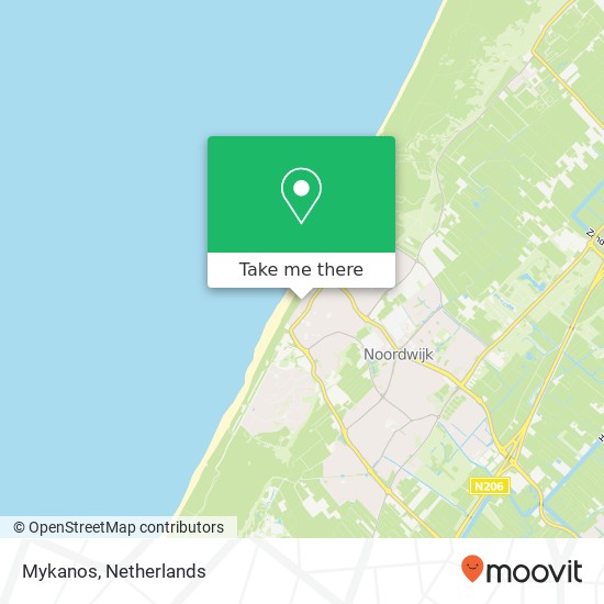 Mykanos, Koningin Wilhelmina Boulevard 12 2202 GT Noordwijk kaart