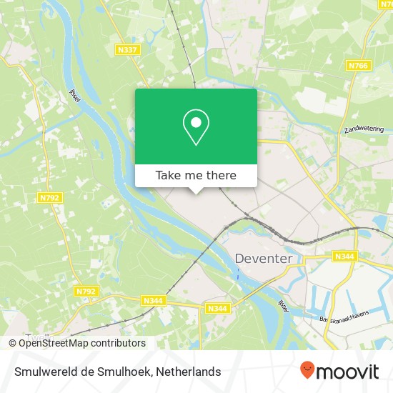 Smulwereld de Smulhoek, 1e Weerdsweg 108 7412 WX Deventer kaart