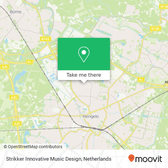 Strikker Innovative Music Design, Sloetsweg 341 7556 HS Hengelo kaart