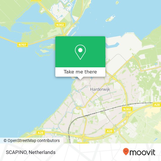 SCAPINO, Bruggestraat 36 3841 CM Harderwijk kaart