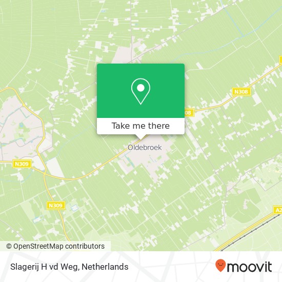 Slagerij H vd Weg, Zuiderzeestraatweg 133 8096 Oldebroek kaart