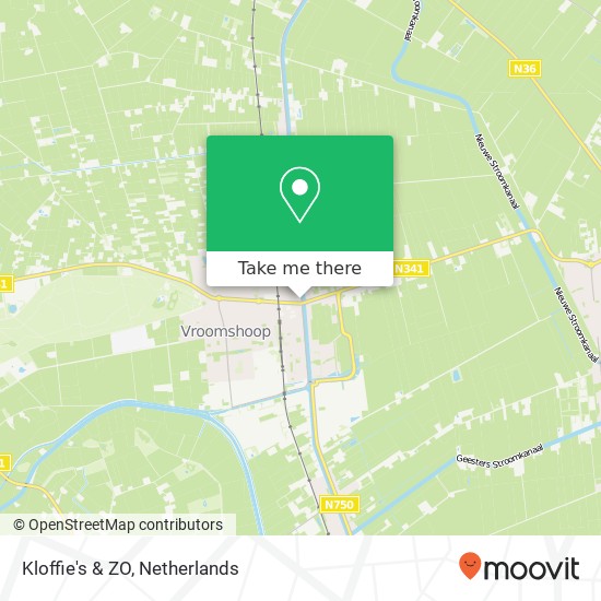 Kloffie's & ZO, Noorderweg 2 7681 CB Vroomshoop kaart