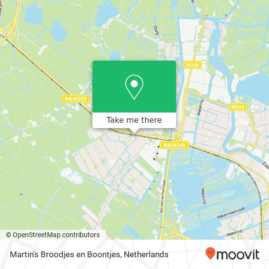 Martin's Broodjes en Boontjes, Provincialeweg 62A 1561 Krommenie kaart