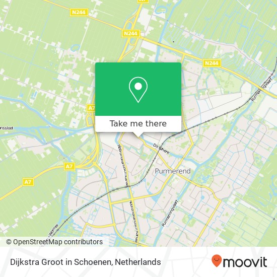 Dijkstra Groot in Schoenen, Achterdijk 30 1441 DH Purmerend kaart