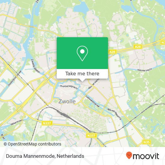 Douma Mannenmode, Thomas A. Kempisstraat 41 8021 BH Zwolle kaart