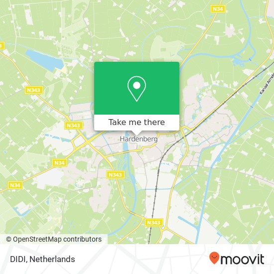 DIDI, Markt 3 7772 AE Hardenberg kaart