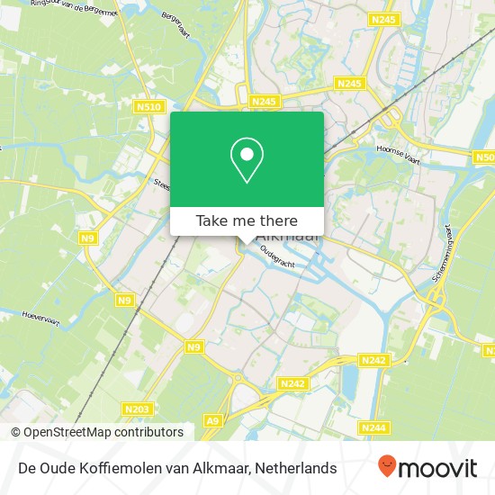 De Oude Koffiemolen van Alkmaar, Ritsevoort 47 1811 DM Alkmaar kaart