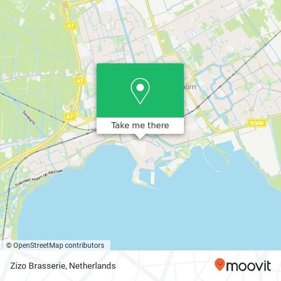 Zizo Brasserie, Gedempte Turfhaven 60 1621 HG Hoorn kaart