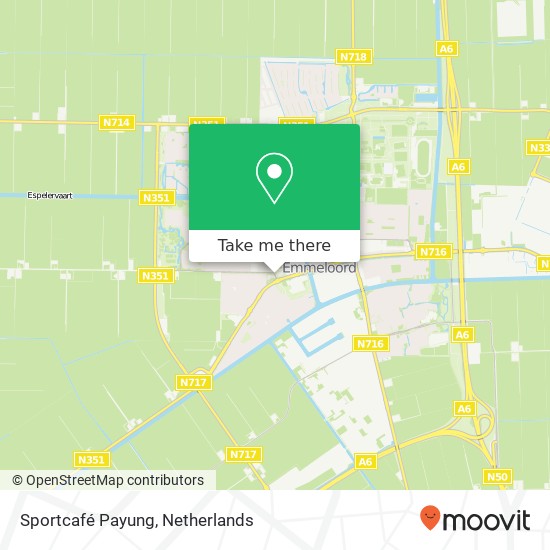 Sportcafé Payung, Scandinaviëlaan 35 8303 GN Noordoostpolder kaart