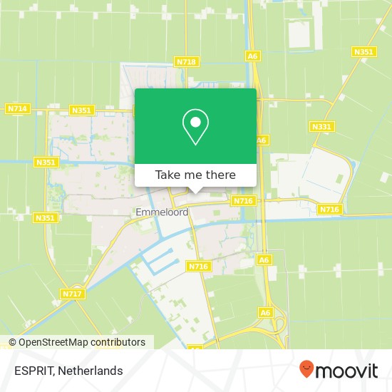 ESPRIT, Lange Nering 37 8302 EA Noordoostpolder kaart