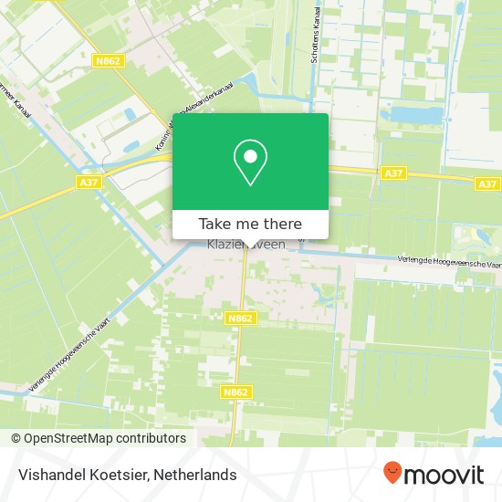 Vishandel Koetsier, Langestraat 96 7891 GG Klazienaveen kaart