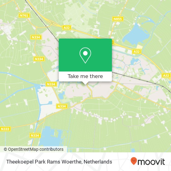 Theekoepel Park Rams Woerthe, Gasthuislaan 2 8331 MX Steenwijkerland kaart