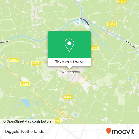 Diggels, Hoofdstraat 8 9431 AD Midden-Drenthe kaart